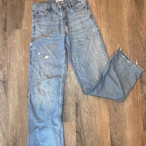 Zara Light Wash Artistic Denim Jeans